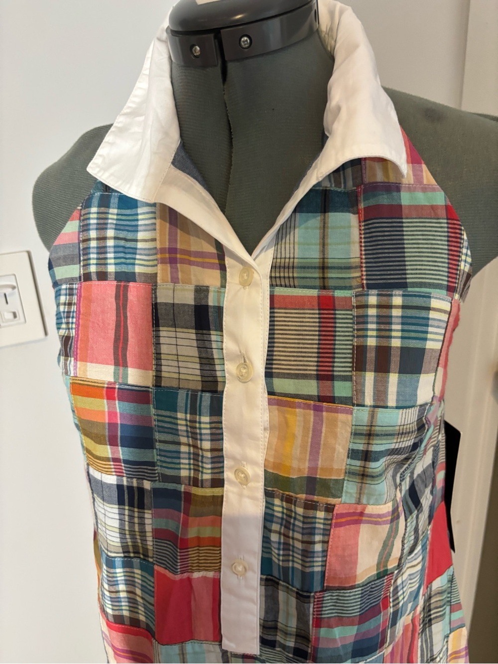 Tuckernuck Heritage Madras Jagger Maxi Dress Patchwork Halter NWT - Picture 10 of 13
